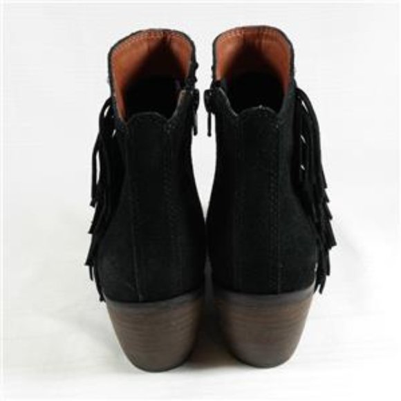 LUCKY Brand Kaarina Studded Fringe Black Bootie EUC sz 8.5 - Picture 6 of 12